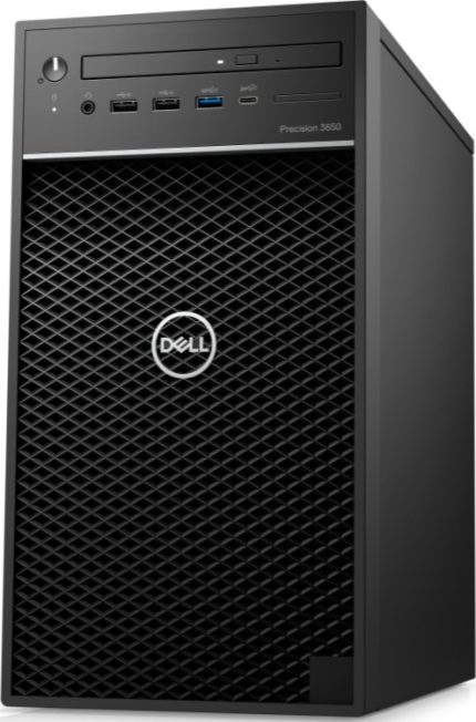 Dell Precision T3650 Tower Workstation, 10th Gen Intel Core i7-10700K, 8GB (1x8GB) RAM, 1TB 3.5" 7200 RPM SSD, Windows 10 Pro, 8x DVD+/-RW Slimline, Black | D-WS-T3650i78G1T-PSS