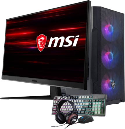 Bang For The Buck Gaming PC - Intel Core i5-14600K 14 Cores 20 Threads, NVIDIA RTX 4060 Ti 8GB, 32GB DDR5 RAM 6400MHz, 1TB SSD Gen 4, 650W PSU + 24" FHD 170Hz Monitor + MageGee 3in1 Combo