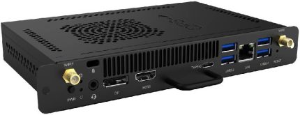 JWIPC S094 OPS Computer Module, Intel Core i7-10875H Processor, 16GB RAM, 512GB SSD, Intel UHD Graphics, Intel AC3165 Dual Band Wireless & Bluetooth v4.2, Windows 11 Pro, Black | S094