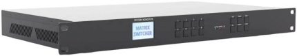 DMInteract DM-HD4V4HD HDMI Matrix Switch Splitter, 4K Video Support, Audio-Video Synchronization, Broadcast-Grade Chip, Real-Time LCD Display, Flexible Control Options, Gray | DM-HD4V4HD